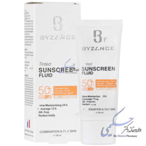 فلوئید ضد آفتاب رنگی SPF50 پوست چرب بیزانس