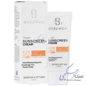 کرم ضد آفتاب رنگی SPF50 پوست خشک بیزانس