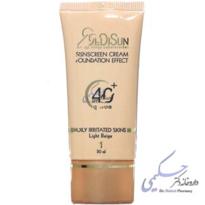کرم ضد آفتاب کرم پودری پوست چرب SPF40 مدیسان