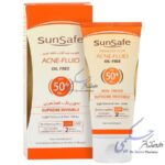 فلوئید ضد آفتاب سان سیف SPF50 مناسب پوست حساس، چرب و مستعد آکنه (بی رنگ)